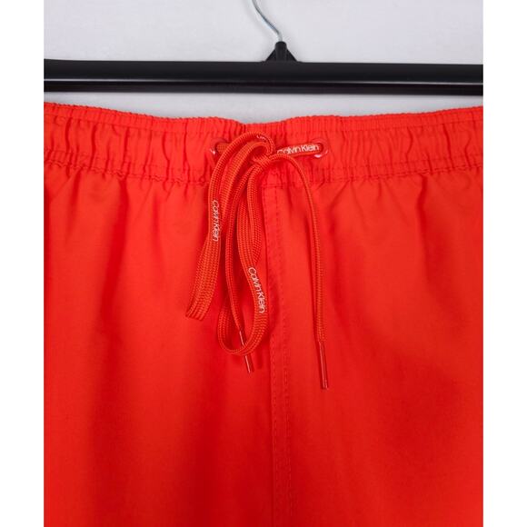 Calvin Klein Men's Volley Logo 7" Mesh Lined Swim Trunks Orange XXL NWT - Picture 5 of 9